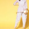 Grey Color Screen Print Kurta And Dhoti Pant Set
