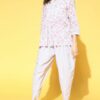 Grey Color Screen Print Kurta And Dhoti Pant Set - Image 2