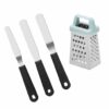 Mini Grater for Kitchen - Icing Spatula Set - Multifunctional Grater - Stainless Steel - Cake Decorating Tools - Spatula 3 Pieces Set & Mini Grater
