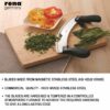 Pizza Cutter - Pizza Slicer - Mezzaluna/Mincing Knife - Double Handle Ideal for Mincing, Dicing, Chopping & Slicing - with Serrated Knife - Image 2