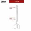 Barbeque Tong - Stainless Steel - Kitchen and Outdoor Utensils - Tong for Cooking / Serving / BBQ - 23.7 cm Pack of 1 - Image 3