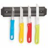 Wall Mounted Plastic Magnetic Knife Strip and 4 Kitchen Utility Knife Combo Set