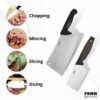 Meat Chopper Butcher Knife - Meat Cleaver & Slicing Knife - Chinese Chopper Knife - 7 & 2.5 Inch - Image 3