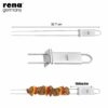 Barbeque Skewers - Stainless Steel Meat Fork - Tandoori Stick - Skewers for Tandoor / BBQ / Grill - 4 Piece - Image 2