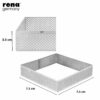 Perforated Tart Ring - Tart Ring for Baking - Square Tart Mould - Cake Mousse Ring Mold - 3 Pieces Set (75x35 mm) - Image 2