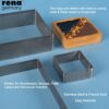 Perforated Tart Ring - Tart Ring for Baking - Square Tart Mould - Cake Mousse Ring Mold - 3 Pieces Set (75x35 mm) - Image 3