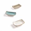 Amalfi - Boat Shape - Dining Table Platter - Porcelain Serving Tray - Multi-Purpose Multi Color 3 Piece Set
