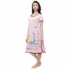 Short Nighty For Women - Printed Night Dress - Cotton Nightwear Gown