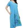 Short Nighty For Women - Printed Night Dress - Cotton Nightwear Gown