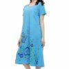 Short Nighty For Women - Printed Night Dress - Cotton Nightwear Gown - Image 2