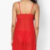 Red Baby Doll Full Sheer Fabric Sexy Nighty - Fancy Lingerie Knee Sleep Gown - Night Dress for Women - Image 3