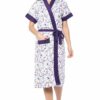 Purple Printed Bathrobe for Women - Bathrobe Towel - Bath Gown