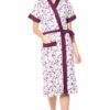 Wine Printed Bathrobe for Women - Bathrobe Towel - Bath Gown