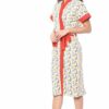 Red Printed Bathrobe for Women - Bathrobe Towel - Bath Gown - Image 2
