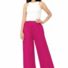 Pink All Purpose Plain Palazo - Pallazo For Women - Flare pant - Cotton Palazzo