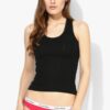 Black Racerback Tank Tops for Women - Cotton Slip Top - Comfortable Innerwear for Ladies - Waist Length Tops - Image 2