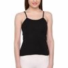 Black Camisole for Women - Waist Length Slips - Soft Cotton Material Innerwear