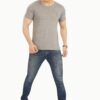 Solid Grey Malanch Cotton Men's T-Shirt - Image 5