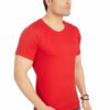 Red Round Neck Cotton Men's T-Shirt - Image 5