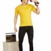 Men's Round Neck T-Shirt Yellow - Image 3