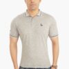 Grey Double Line Collared Men's Polo T-Shirt