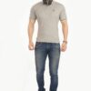 Grey Double Line Collared Men's Polo T-Shirt - Image 5