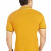 Mustard Yellow Double Line Collared Men's Polo T-Shirt - Image 4
