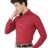 Maroon Men's Formal Slim Fit Shirt - Image 3