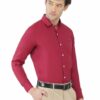 Maroon Men's Formal Slim Fit Shirt - Image 4