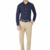 Dark Blue Men's Formal Slim Fit Shirt - Image 2
