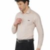 Cream Cotton Linen Cambrey slim Fit Shirt