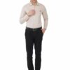 Cream Cotton Linen Cambrey slim Fit Shirt - Image 4