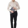 Cream Cotton Linen Cambrey slim Fit Shirt - Image 5