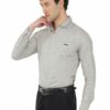 Grey Cotton Linen Cambrey slim Fit Shirt - Image 5
