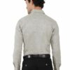 Grey Cotton Linen Cambrey slim Fit Shirt - Image 6