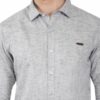 Grey Cotton Linen Cambrey slim Fit Shirt - Image 7