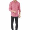 Pink & White Striped Formal Slim Fit Shirt for Men - Image 3