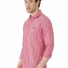 Pink & White Striped Formal Slim Fit Shirt for Men - Image 4