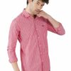 Pink & White Striped Formal Slim Fit Shirt for Men - Image 5