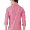 Pink & White Striped Formal Slim Fit Shirt for Men - Image 6