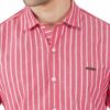 Pink & White Striped Formal Slim Fit Shirt for Men - Image 7