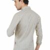 Yellow & Blue Striped Formal Slim Fit Shirt for Men - Image 6