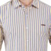 Yellow & Blue Striped Formal Slim Fit Shirt for Men - Image 7