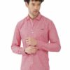 Red & White Striped Formal Slim Fit Shirt for Men