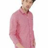 Red & White Striped Formal Slim Fit Shirt for Men - Image 5