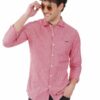 Red & White Striped Formal Slim Fit Shirt for Men - Image 8