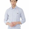 White Thin Striped Formal Slim Fit Shirt for Men