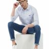 White Thin Striped Formal Slim Fit Shirt for Men - Image 7