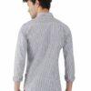 Olive & White Striped Formal Slim Fit Shirt for Men - Image 6