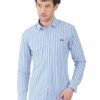 Light Blue & White Striped Formal Slim Fit Shirt for Men
